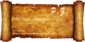 Pétyi Zdenka névjegykártya